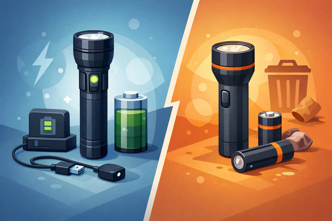 Rechargeable Torch vs Disposable Flashlight